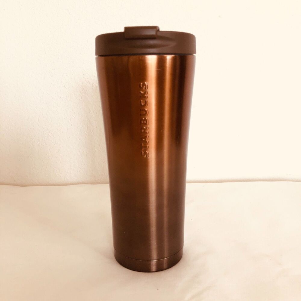 Starbucks Vacuum-Insulated Stainless Steel Traveler Tumbler Copper/Bronze 16 Oz